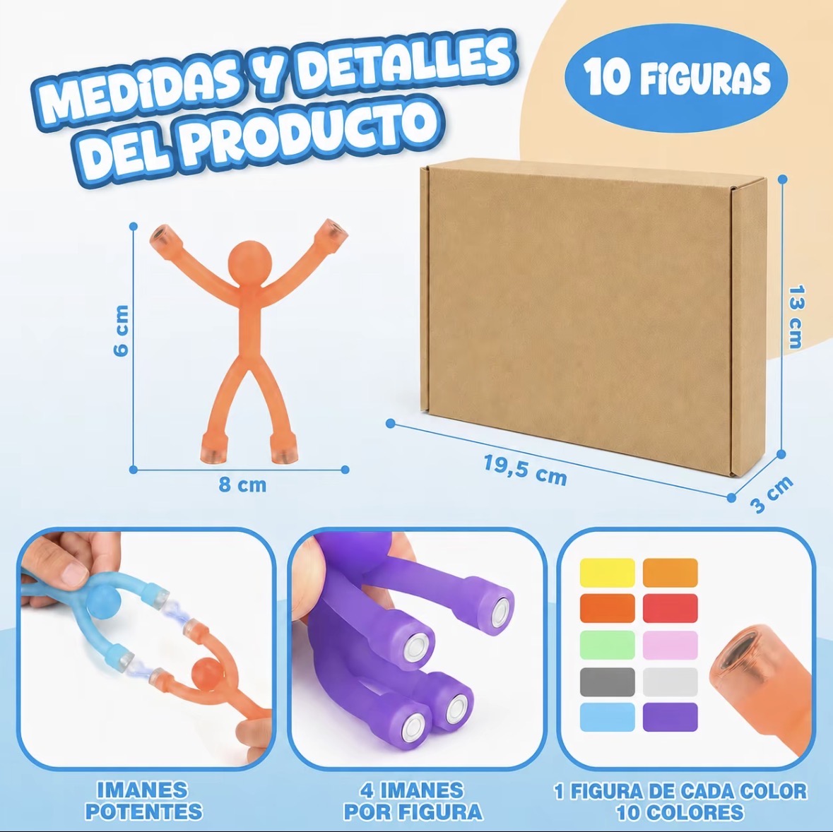 Figuras Magnéticas FlexiFun – Pack 10 Colores