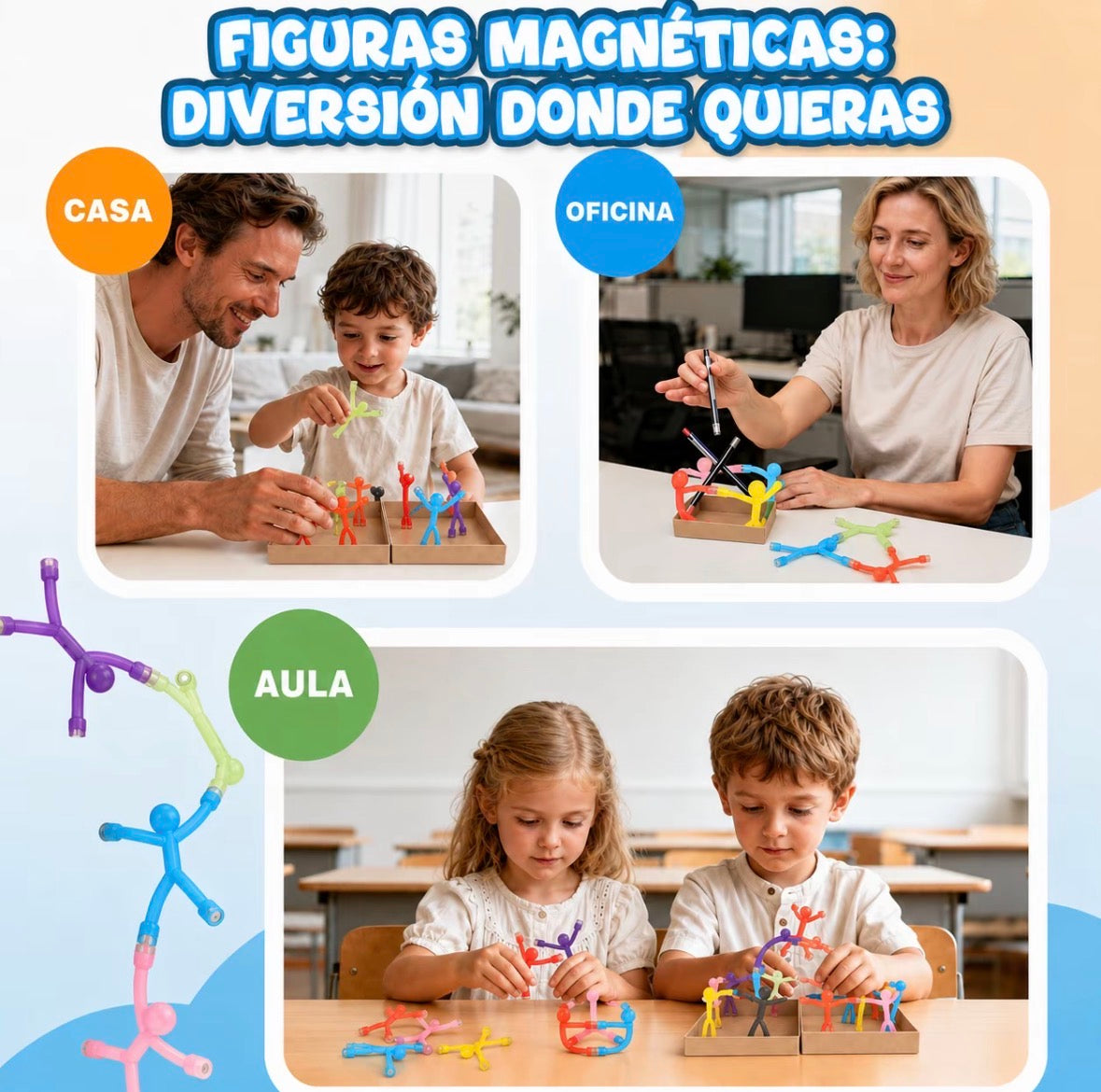 Figuras Magnéticas FlexiFun – Pack 10 Colores